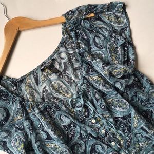 Lucky brand paisley tie short sleeve top, XL